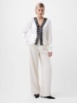 Ennis Satin Lace V-Neck Blouse185